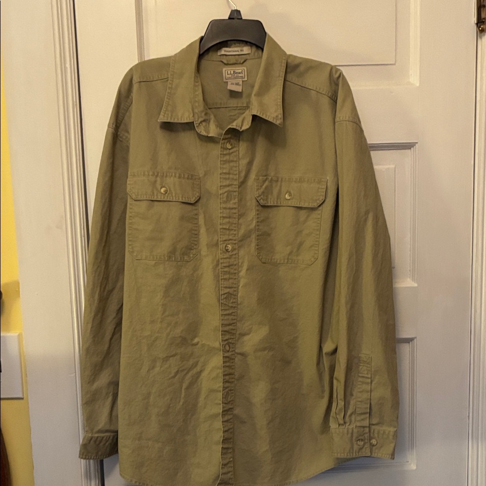 L.L. Bean Olive Green Dress Shirt
